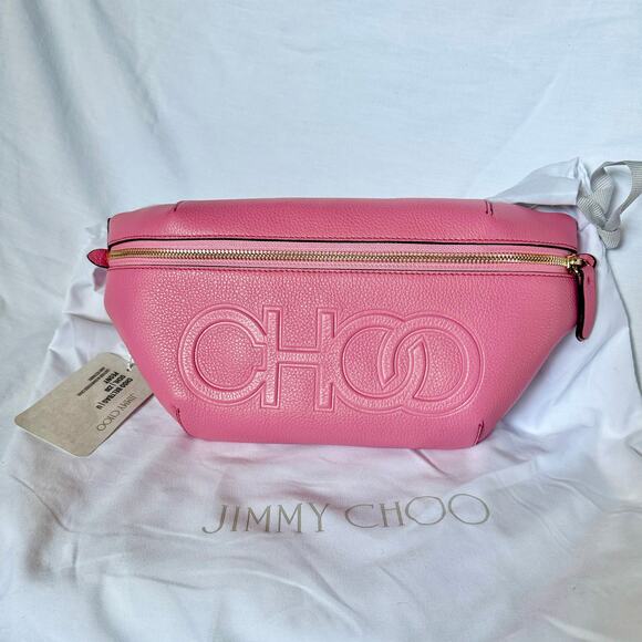 Jimmy Choo “CHOO” Peony Pink Leather Bumbag purse - Picture 2 of 12